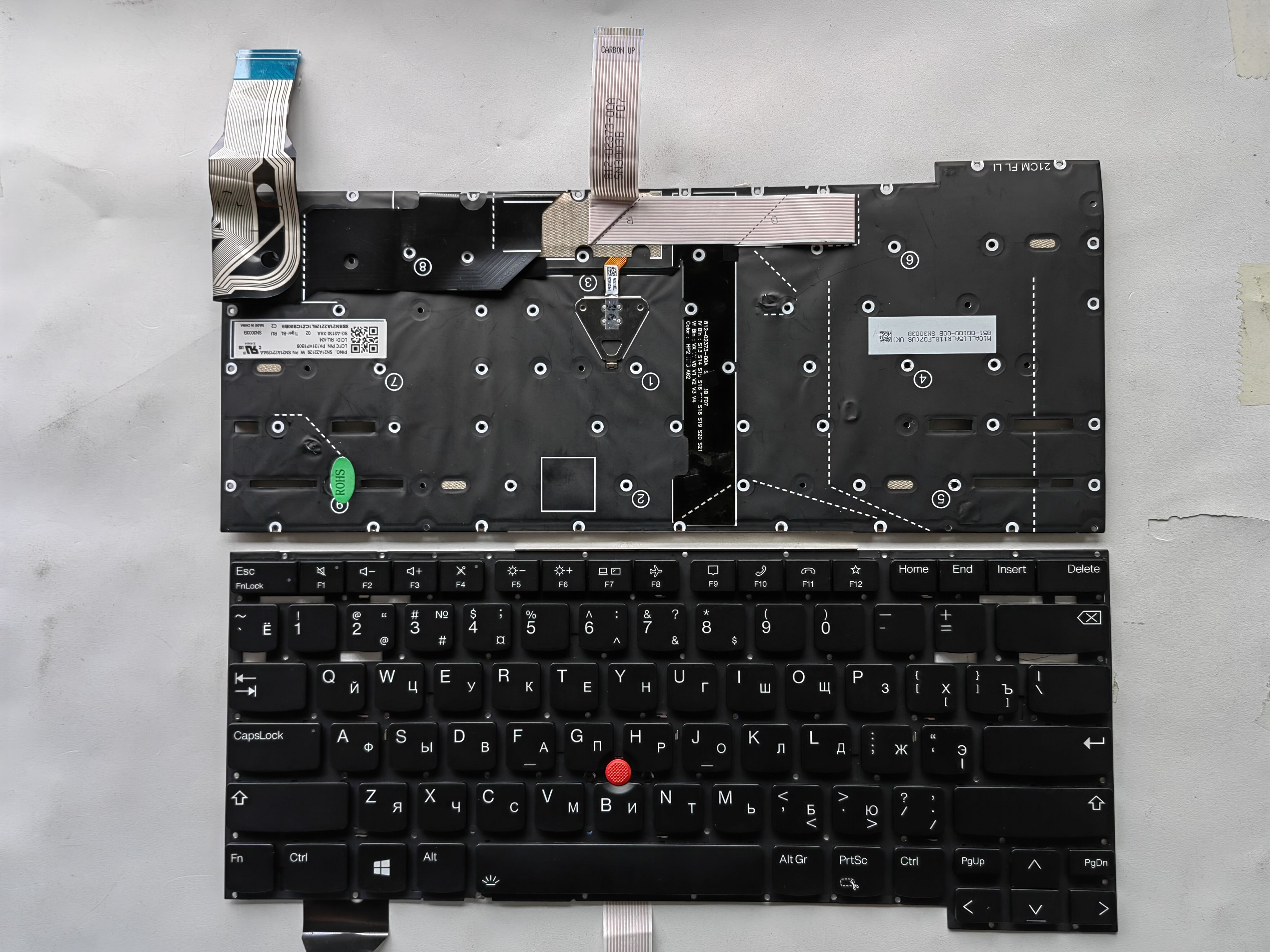 Picture of New Replacement Laptop Keyboard For IBM T14S second generation/T14S GEN2 2021/P1 GEN4/X1 Extreme hermit BLACK With Point Backlit RU Layout